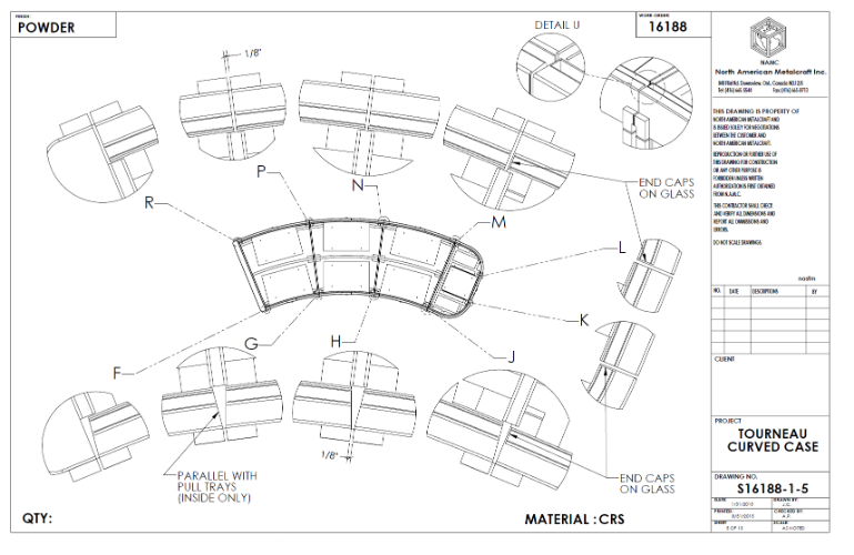 Curved case glass holder interactions